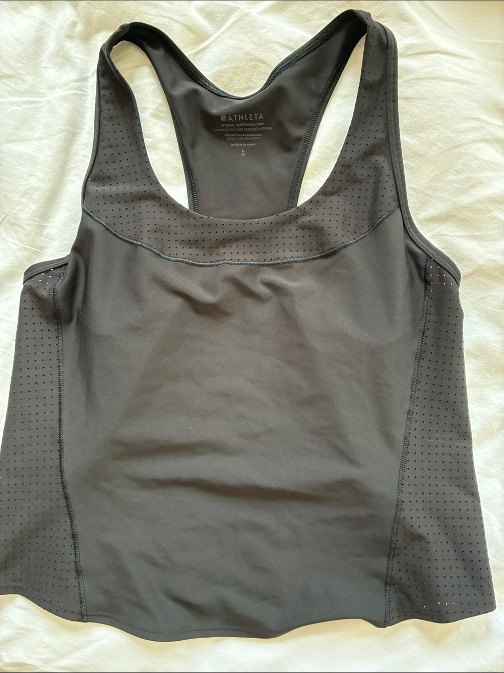Athleta Large Black Perforated Racerback Tank
